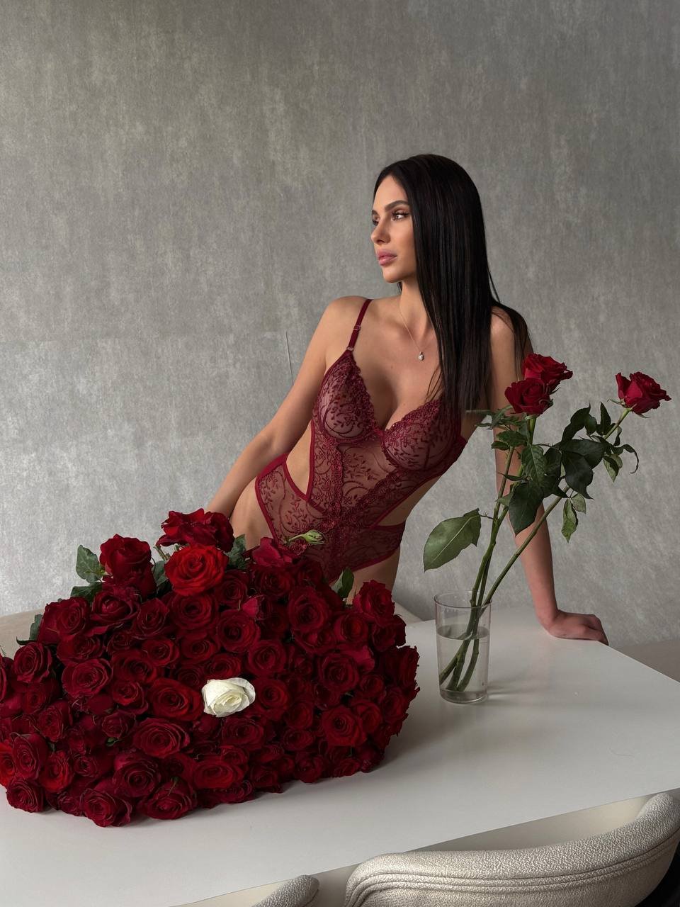 Airy Burgundy Bodysuit - Görsel 2